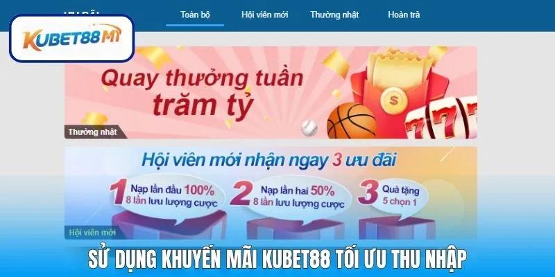 Sử dụng khuyến mãi Kubet88 tối ưu thu nhập